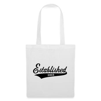 Créé en 2003 (Année de naissance, anniversaire / Noir) - Sac en tissu - blanc - Devant