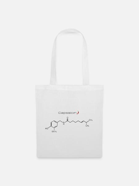 Capsaicin Formel – Chili Chemie Design - Stoffbeutel - Weiß
