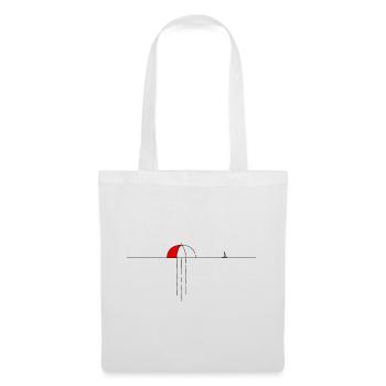 Regenschirm Qualle Minimalismus Lineart Meer - Stoffbeutel - Weiß - Vorne