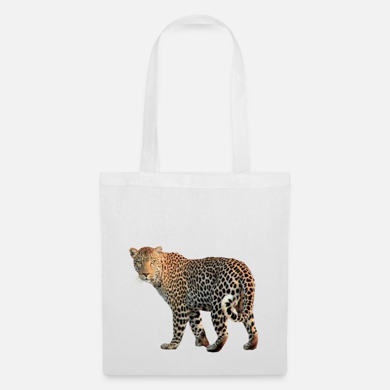 Leopard sehr charismatisch. Geschenkidee - Stoffbeutel - Weiß