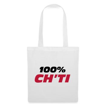 100% Ch'ti - Stoffbeutel - Weiß - Vorne