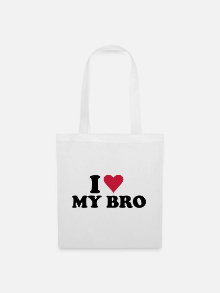 I Love My Bro - Stoffbeutel - Weiß