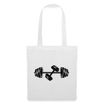Poids disques d’haltères haltères haltères 2 - Sac en tissu - blanc - Devant