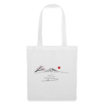 Japon, Fujijama, randonnées en montagne, volcan, cerisier en fleurs - Sac en tissu - blanc - Devant