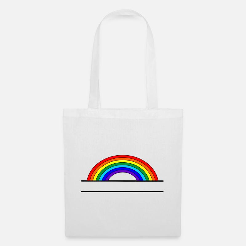 Regenbogen-Namensbanner - Stoffbeutel - Weiß