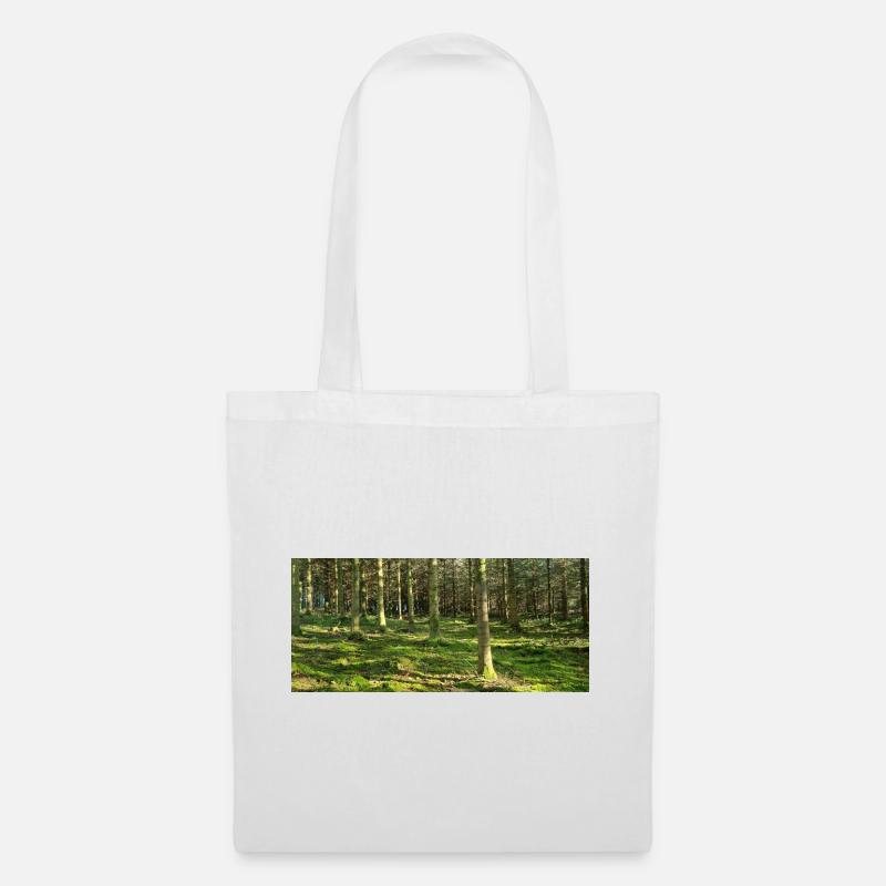 Lichter Waldlandschaft Druckdesign - Stoffbeutel - Weiß
