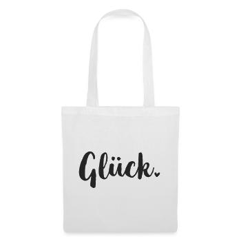 Glück Handlettering Schriftzug - Stoffbeutel - Weiß - Vorne