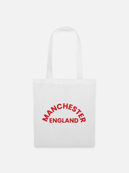 Manchester England Rundlogo - Stoffbeutel - Weiß