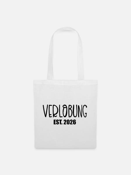 Hochzeit Verlobung 2026 - Stoffbeutel - Weiß