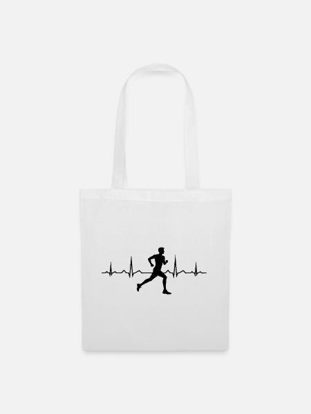 Geschenkidee für einen Running mit Running - Stoffbeutel - Weiß
