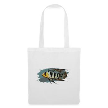Buntbarsch Aquarium Aquaristik - Stoffbeutel - Weiß - Vorne