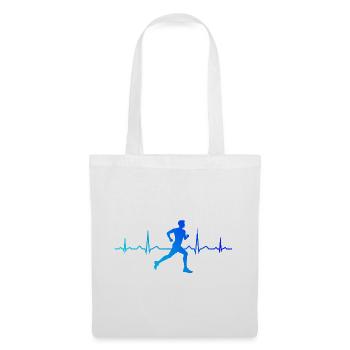 Geschenkidee für einen Running mit Running - Stoffbeutel - Weiß - Vorne