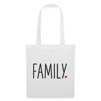 Family mit Herz - Stoffbeutel - Weiß - Vorne