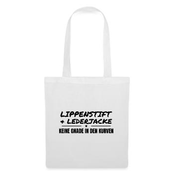 Lippenstift & Lederjacke - Stoffbeutel - Weiß - Vorne