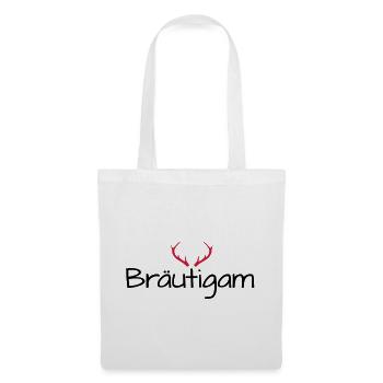 Bräutigam Geweih shirt Junggesellenabschied - Stoffbeutel - Weiß - Vorne