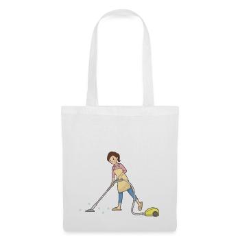 cleaning cleaning cleaning woman broom wischmop61 - Tote Bag - white - Front