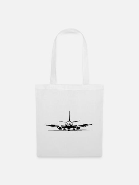 Passagierflugzeug - Stoffbeutel - Weiß