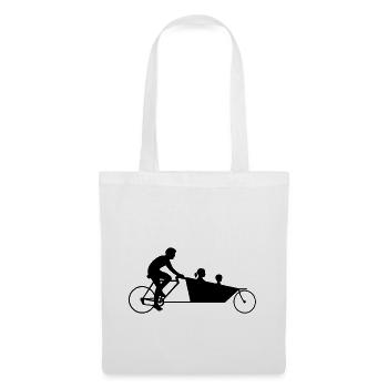 Lastenrad Bike Familie Vater Geschenkidee - Stoffbeutel - Weiß - Vorne