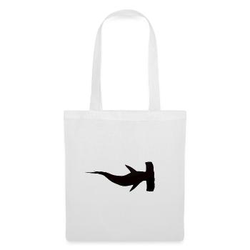 Silhouette avec un grand requin marteau - Sac en tissu - blanc - Devant