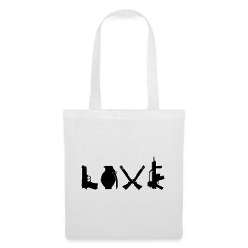 LOVE Banksy Waffen Typografie Street Art - Stoffbeutel - Weiß - Vorne