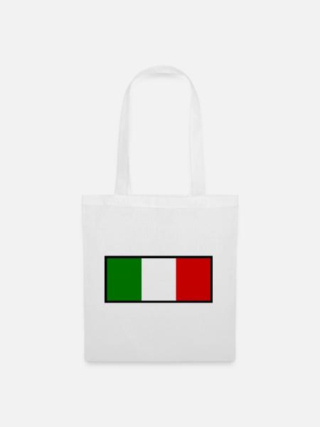 Italien italienische Fahne Flagge Geschenk - Stoffbeutel - Weiß