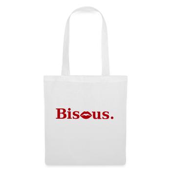 bisous lèvres rouges - Sac en tissu - blanc - Devant