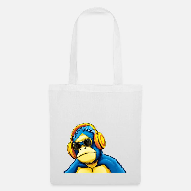 Monkey Dj - Sac en tissu - blanc