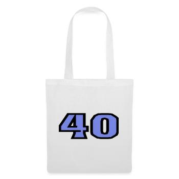 40. 40 ANS. 40e ANNIVERSAIRE. ANNIVERSAIRE 40 ANS. - Sac en tissu - blanc - Devant