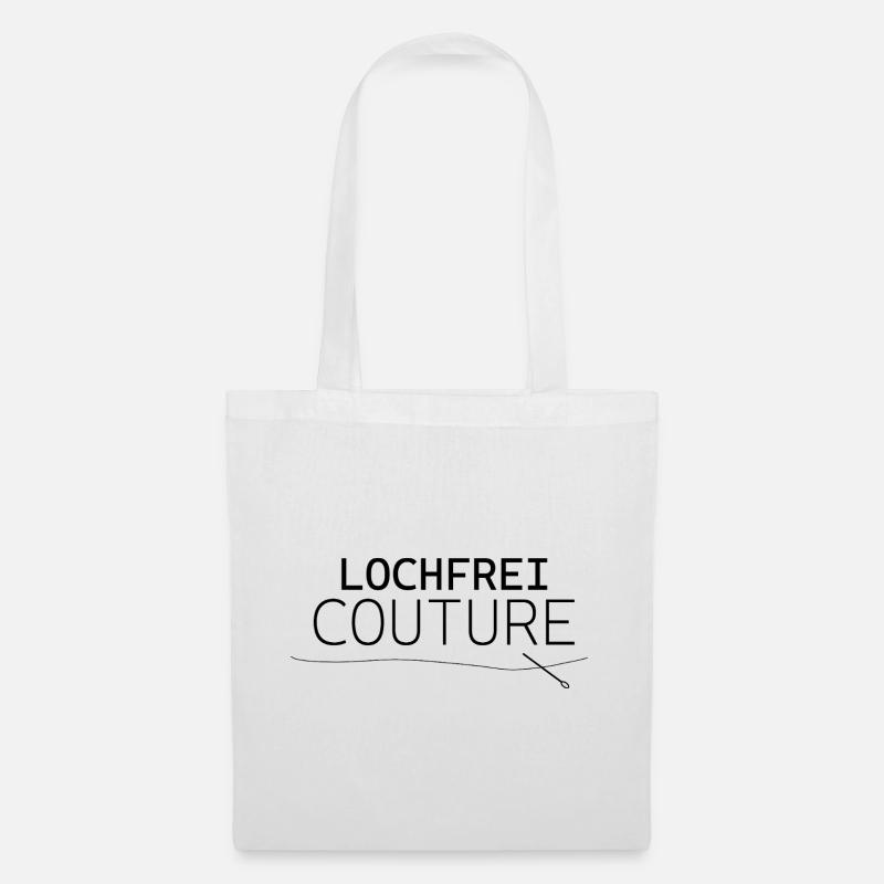 Holeless Couture – Design drôle de déclaration - Sac en tissu - blanc