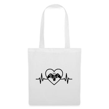 Manette Coeur Gamer Amour Jeux Vidéo - Sac en tissu - blanc - Devant