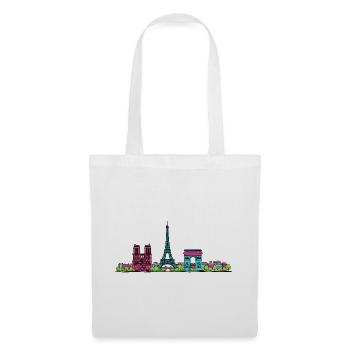 Paris City Skyline Eiffel Tower Modern Line Art - Tote Bag - white - Front
