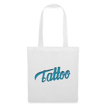 Écriture de tatouage en sarcelle-ci - Sac en tissu - blanc - Devant