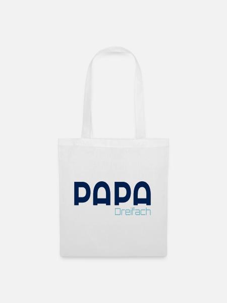 Dreifach Papa - Stoffbeutel - Weiß