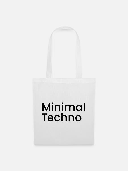 Minimaler Techno - Stoffbeutel - Weiß