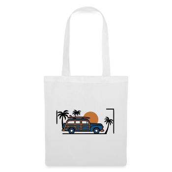 Retro Surf Auto Grafik - Stoffbeutel - Weiß - Vorne