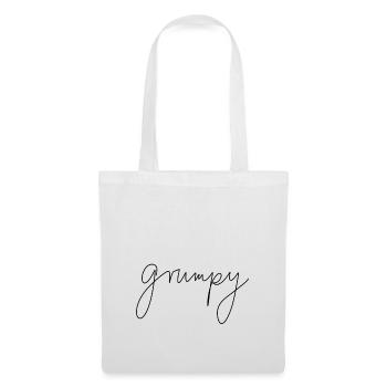 grumpy grummelig launisch Geschenk - Stoffbeutel - Weiß - Vorne