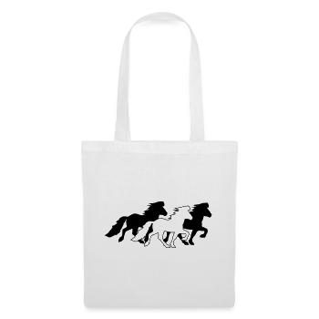 3 noble Icelandic horses in tölt - Tote Bag - white - Front