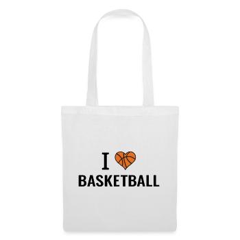 I love Basketball Basketballer Geschenkidee - Stoffbeutel - Weiß - Vorne