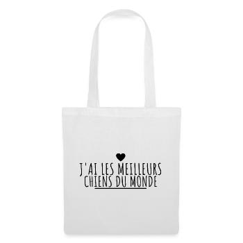J'ai les meilleurs chiens du monde. coeur - Sac en tissu - blanc - Devant