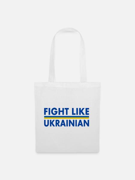 Fight like ukrainian - Stoffbeutel - Weiß