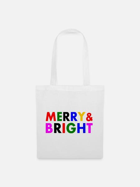 Merry and bright - Stoffbeutel - Weiß
