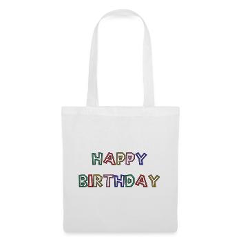 ALLES GUTE ZUM GEBURTSTAG. ALLES GUTE ZUM GEBURTSTAG. JAHRESTAG. - Stoffbeutel - Weiß - Vorne