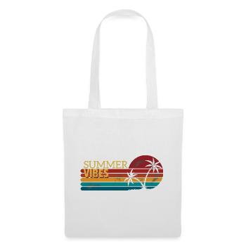 Vintage Couchers de soleil d’été Design - Sac en tissu - blanc - Devant