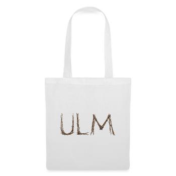 Lettrage ULM avec des brindilles posées par le moineau - Sac en tissu - blanc - Devant