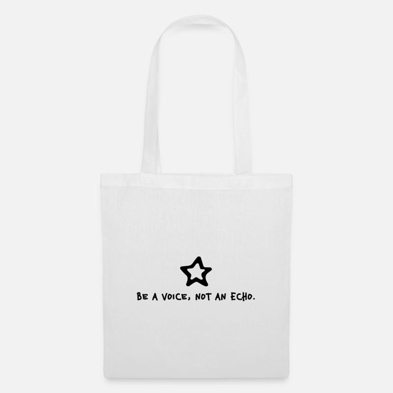 Be a voice not an echo – Minimal Statement Stern - Stoffbeutel - Weiß