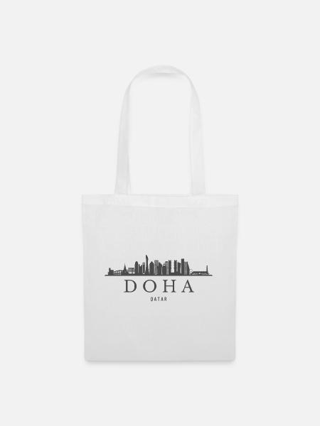 Skyline von Doha, Doha Katar - Stoffbeutel - Weiß