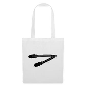 Silhouette des pinces barbecue - Sac en tissu - blanc - Devant