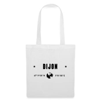 Dijon France Coordonnées Gps Globe - Sac en tissu - blanc - Devant