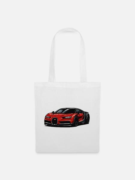 Rotes Sportwagen-Illustration - Stoffbeutel - Weiß