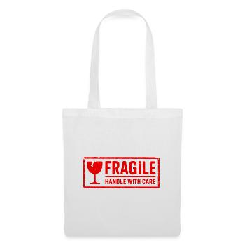 Fragile Handle with Care Versandmarkenvektor - Stoffbeutel - Weiß - Vorne